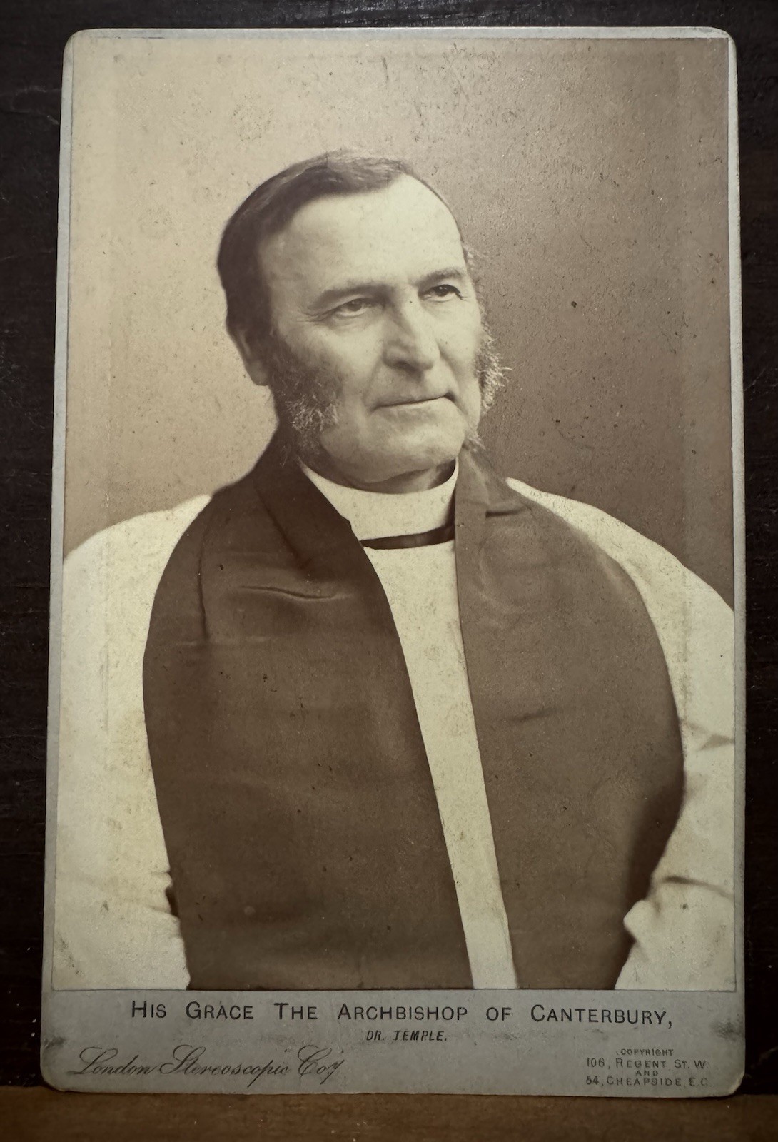 Antique Cabinet Card Photo 1896-1902 Frederick Temple Archbishop Canterbury