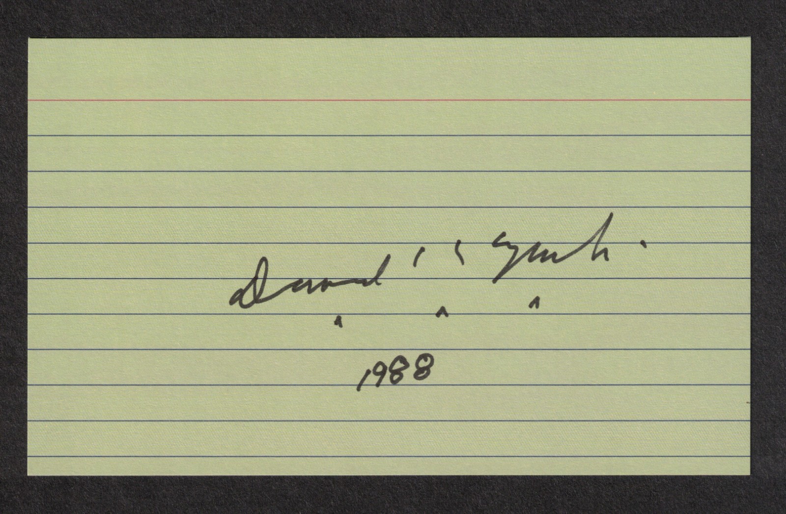 David Lynch Filmmaker Original Signed Autograph 3x5 Index Card Dated 1988