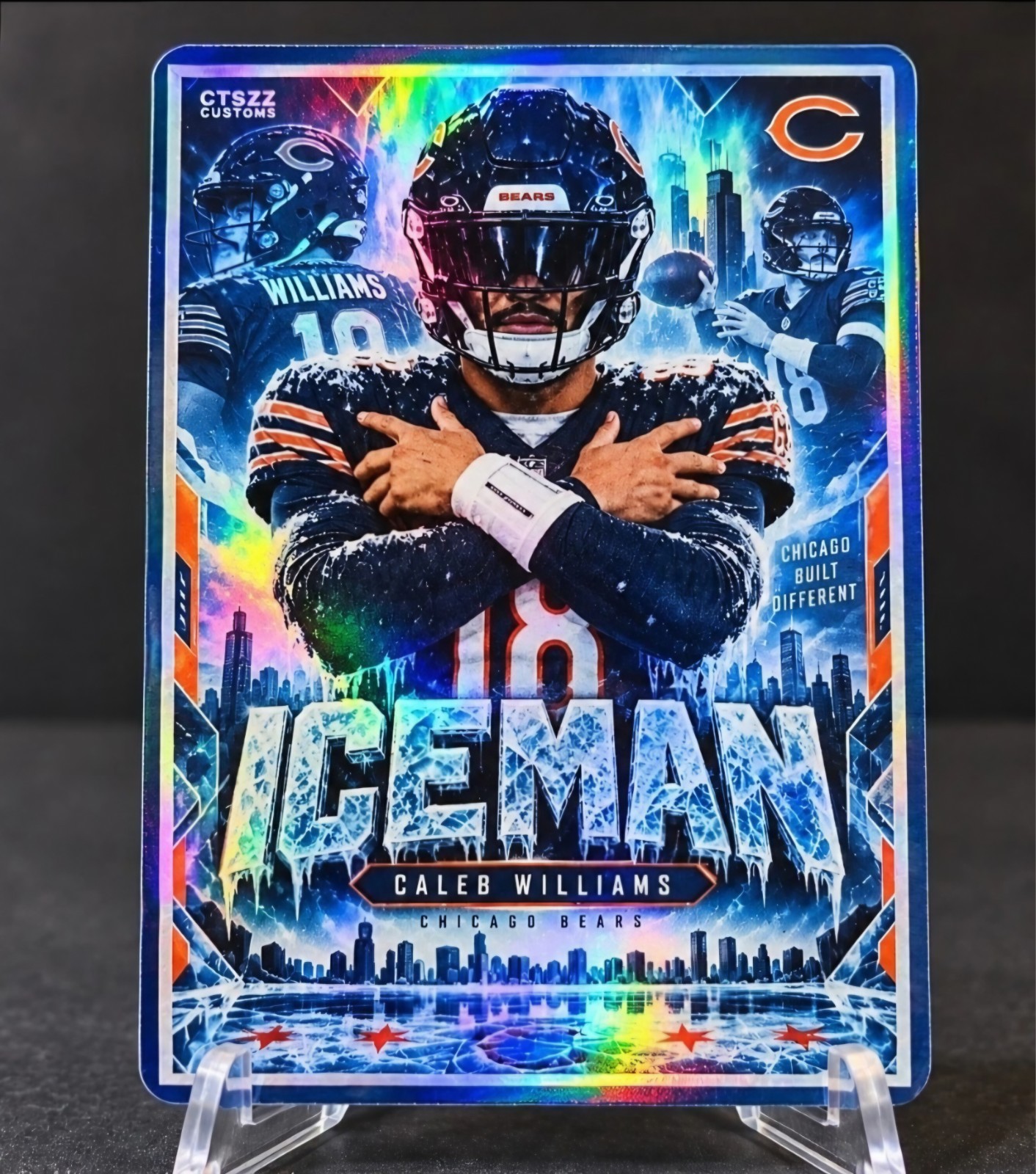 Caleb Williams Custom Art Card Chicago Bears Iceman Holographic 