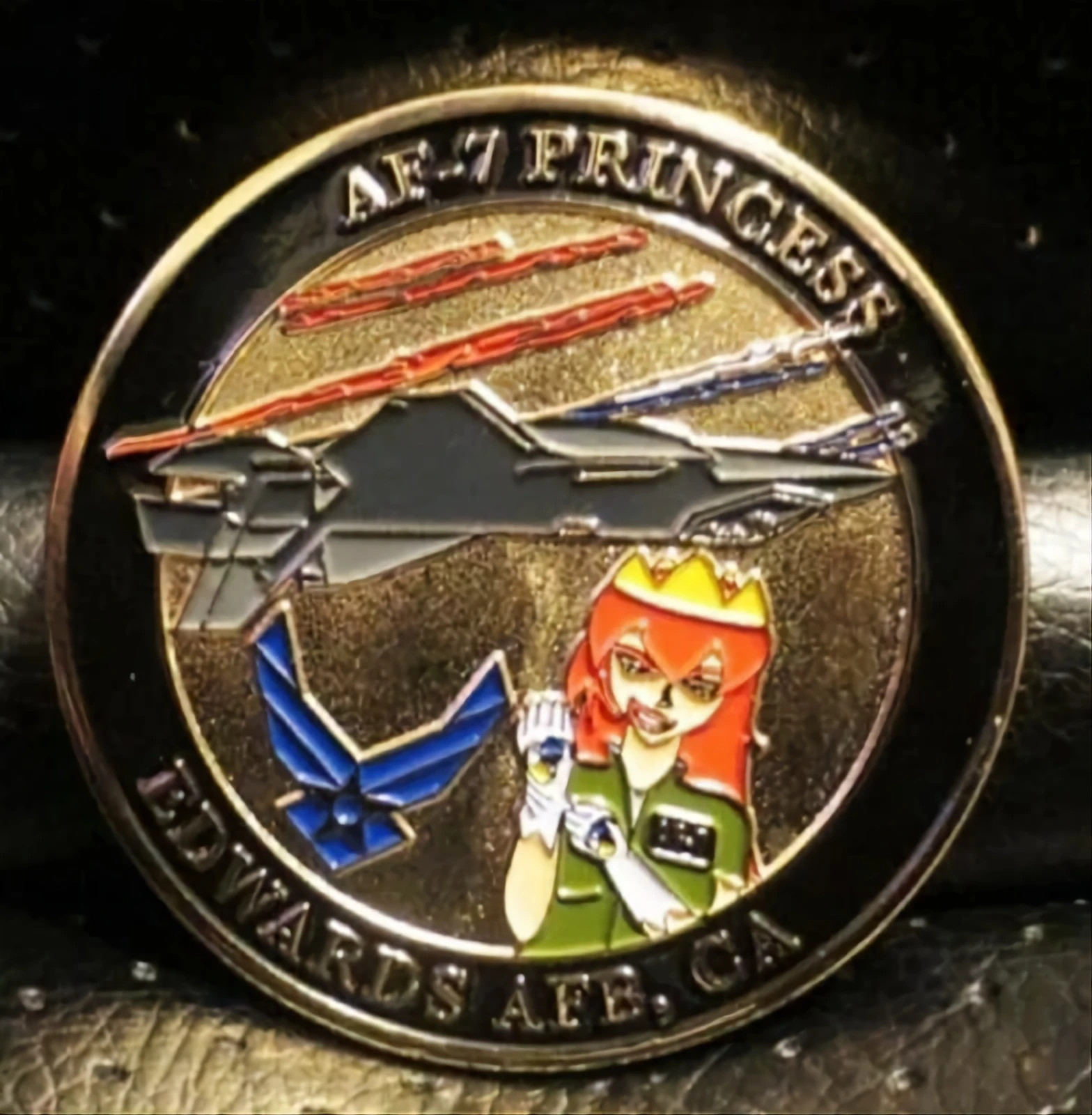 F-35 461st FLT TEST SQUADRON DEADLY JESTERS AF-7 AKA PRINCESS CHALLENGE COIN