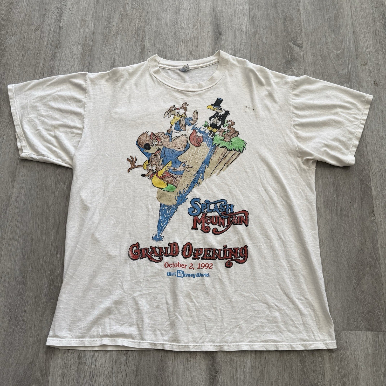 Vintage Disney World Splash Mountain Opening Day Oct 2nd 1992 T-Shirt Adult XXL
