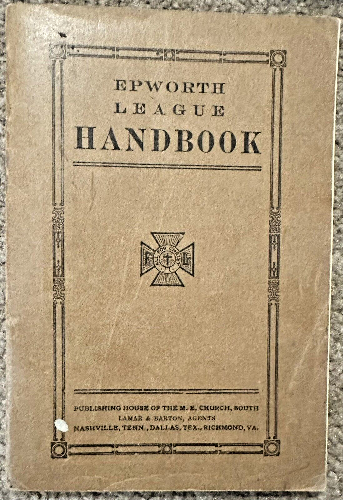 Antique Epworth League Handbook Methodist Episcopal Church South Early 1900s