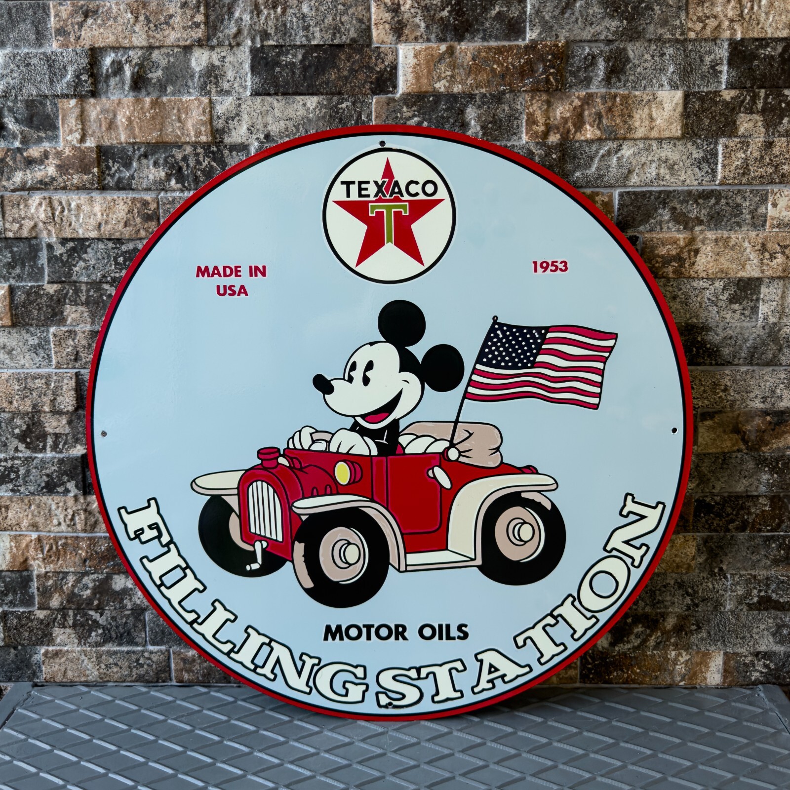 Vintage Texaco  Micky  1953 Heavy Metal  Sign  19.7\