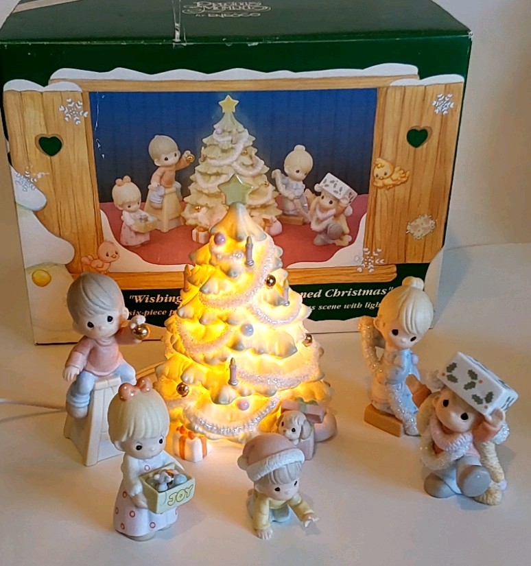 Precious Moments 634778 Wishing You An Old Fashioned Christmas 6 Pc Boxed 1999