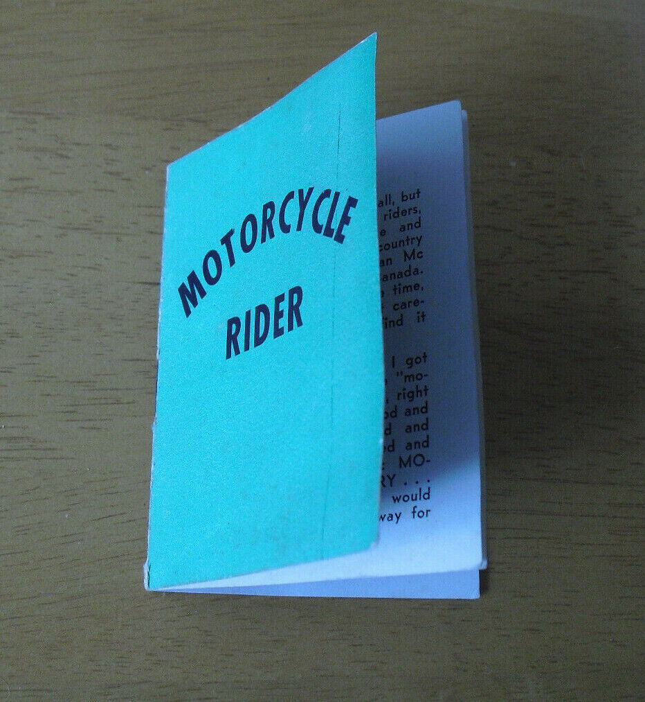 Vintage c1950s Small Booklet Allan McHardy Motorcycle Rider