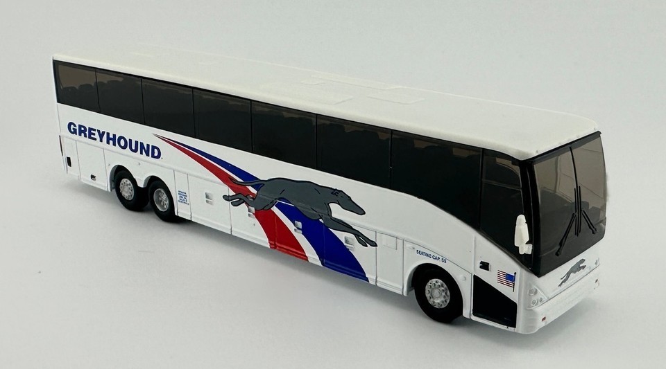 Rare New Old Stock Holland Oto Greyhound Coach Bus  1/87 Scale New in package