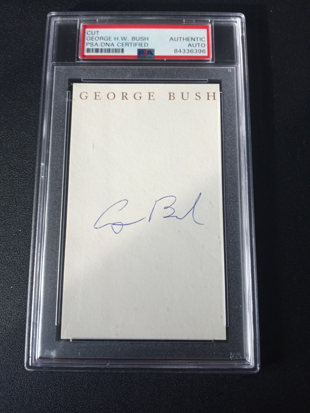 41st POTUS President George H. W. Bush PSA Authentic Cut Auto Autograph 3.5 x 5\