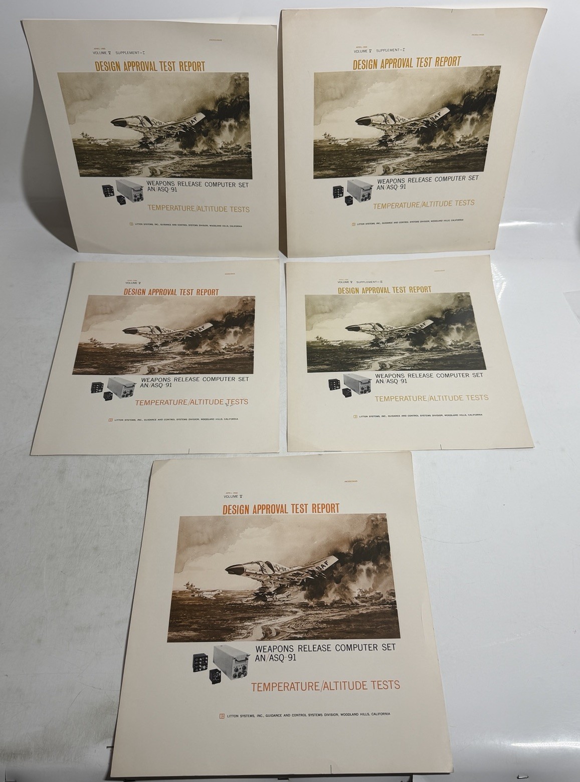Lot 5 Vintage 1966 Litton Weapons Release Computer Set AN/ASQ-91 Test Reports