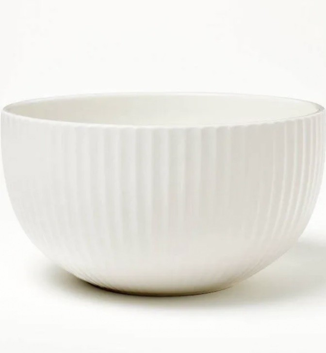 3 qt Ceramic Mixing Bowl Ribbed Cream - Figmint 2-Pack