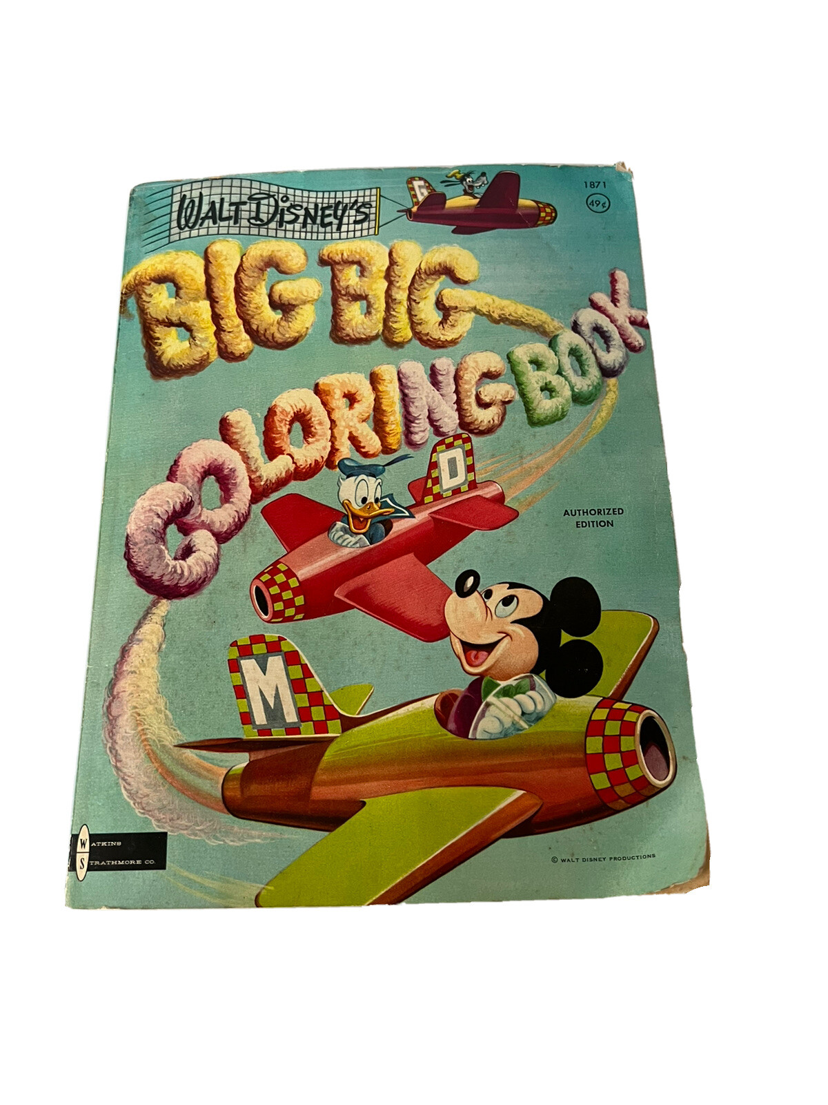 Vtg 1959 WALT DISNEY\'S Big Coloring Book - Unused - Authorized Edition - RARE