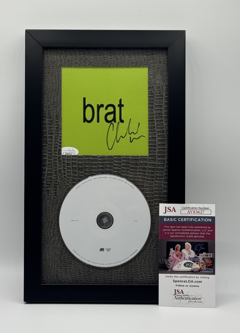 CHARLI XCX SIGNED BRAT CD FRAMED With JSA COA  Black Python Wallpaper Background