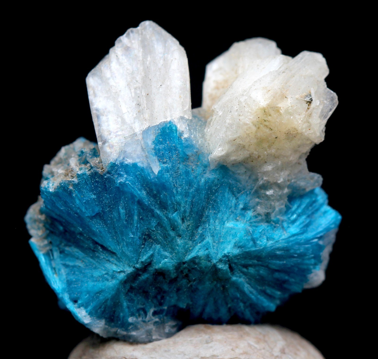 CAVANSITE STILBITE Crystal Mineral Specimen Cluster Blue Healing Poona INDIA