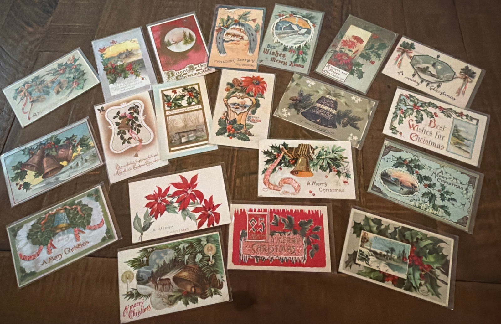 Lot of 20 ~Vintage Antique ~Christmas Postcards~Early 1900's~ in Sleeves~s793