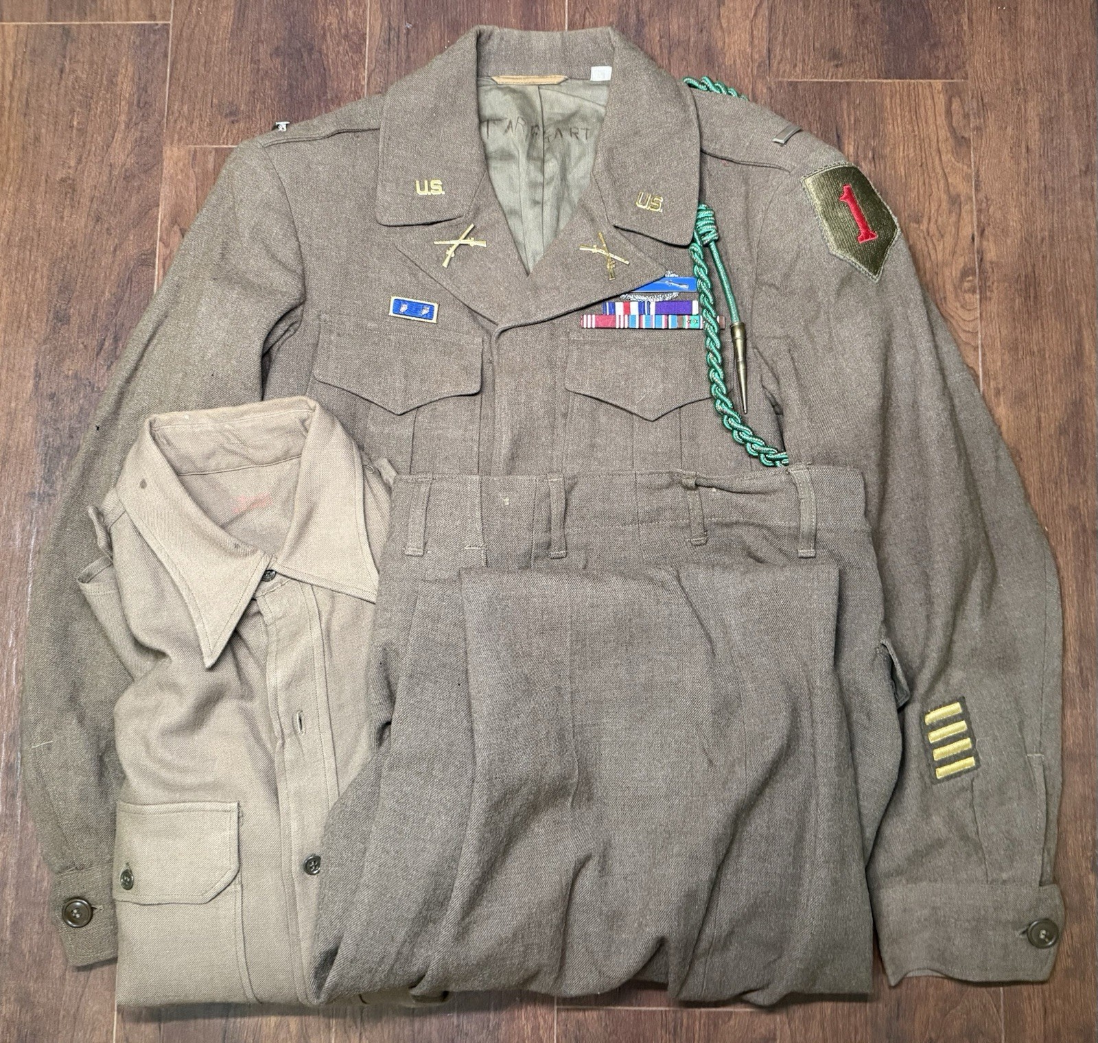 WWII US 1st Infantry Division Big Red One Officers Uniform; SS & PH Recipient