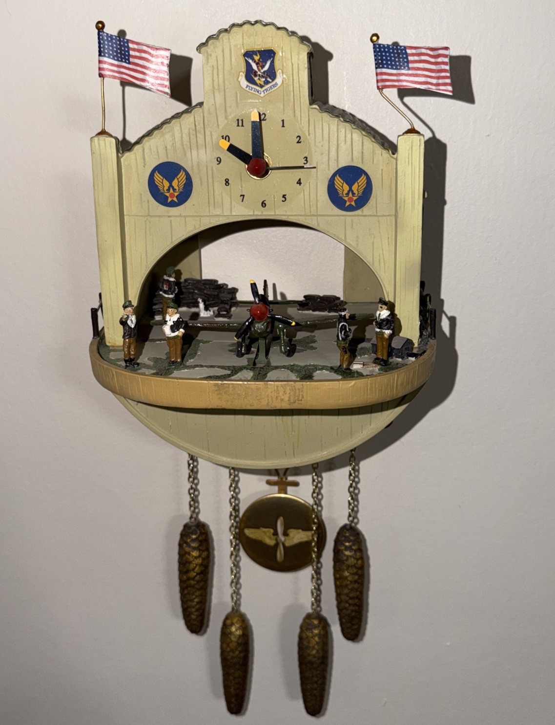Limited Edition The Bradford Exchange P-40 Flying Tiger Cuckoo Clock