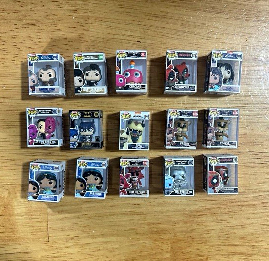 15 Funko Bitty Pop Lot Batman Deadpool Freddy Azula Appa Jasmine Foxy Mr Freeze
