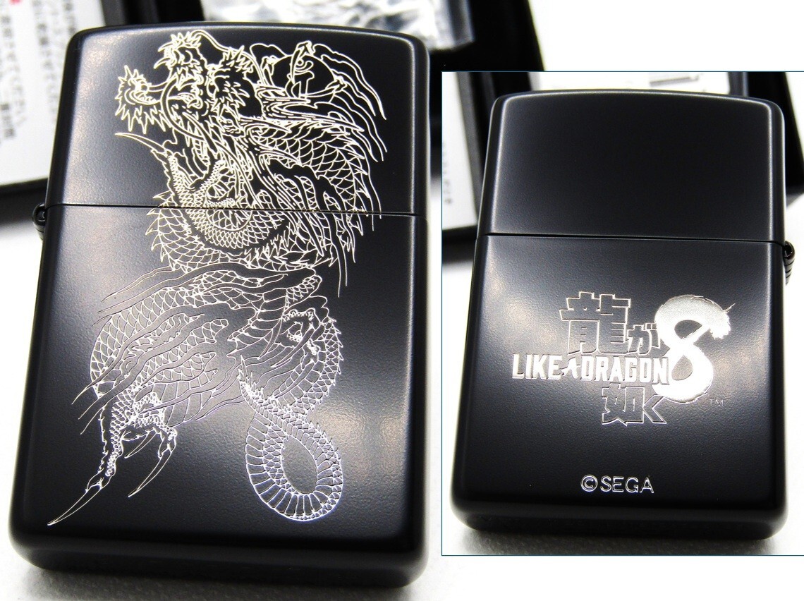 Yakuza Kiwami Kazuma Kiryuu Black Silver  Japan Game Zippo Oil Lighter MIB