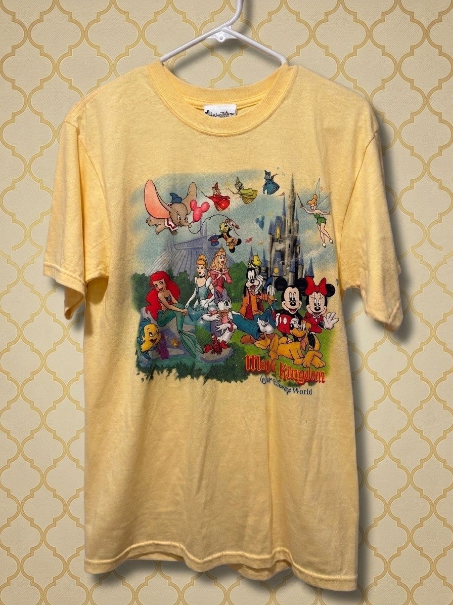 Vintage Disney World Magic Kingdom Double Sided Graphic T Shirt Rare