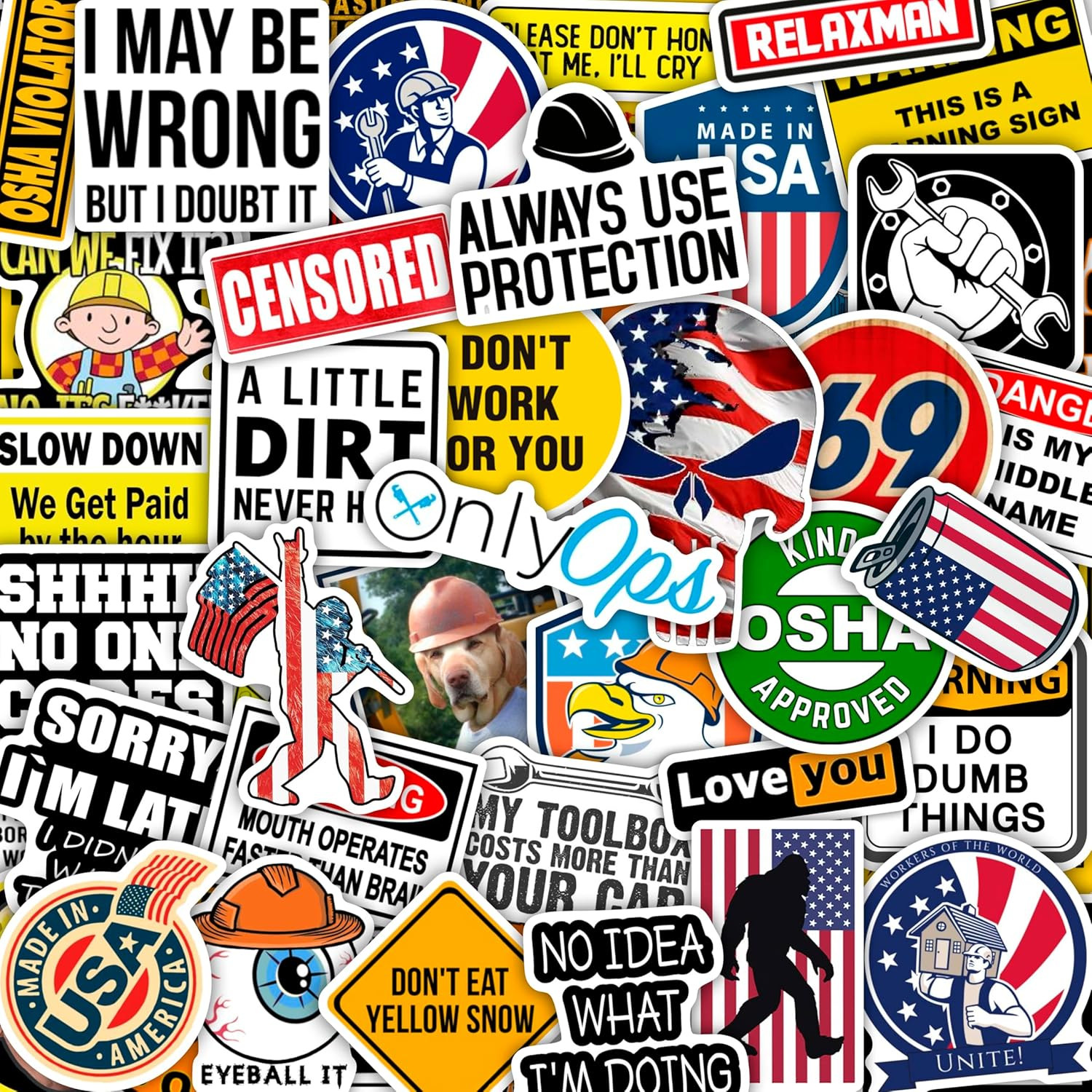 Funny Hard Hat Stickers for Men - Hardhat Stickers, Tool Box Decals