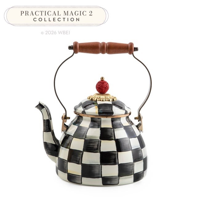 Mackenzie - Childs Courtly Check 2 Quart Tea Kettle FULL COLOR NEW