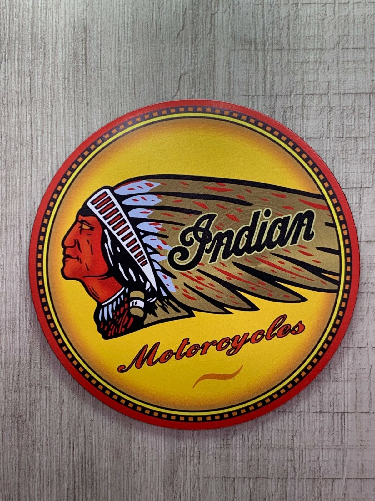 Indian Motorcycle MAGNET Vintage Style Quality Logo Type Die-cut round