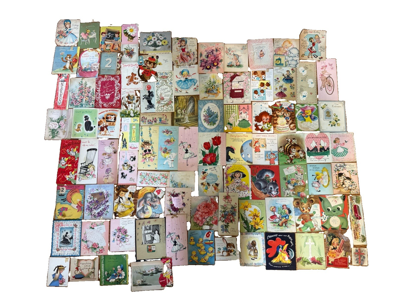 Vintage 40s/50s Christmas Birthday & Holiday Greeting Cards Lot