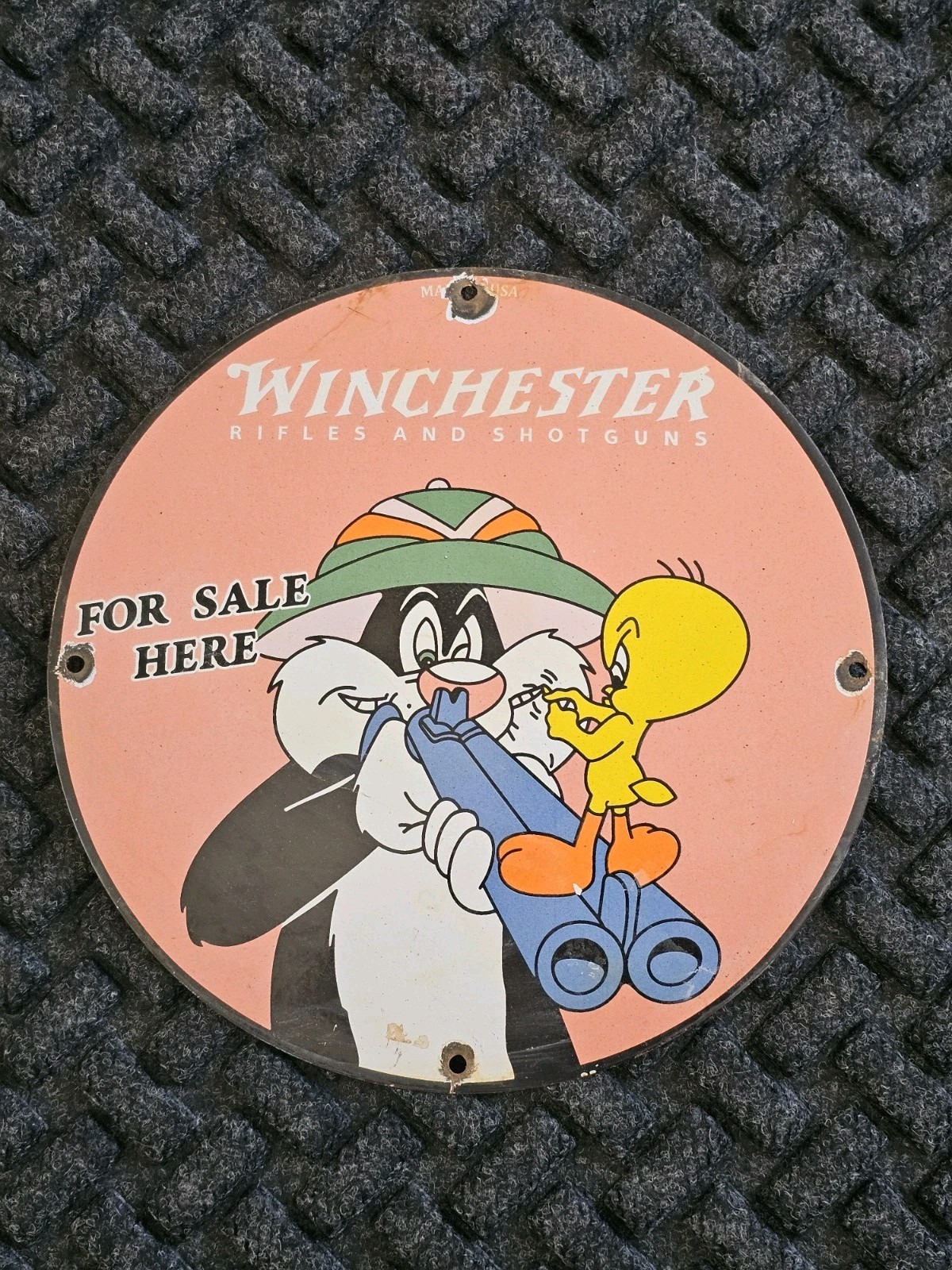 VINTAGE WINCHESTER FOR SALE PORCELAIN SIGN SHOT GUN FIREARMS ...