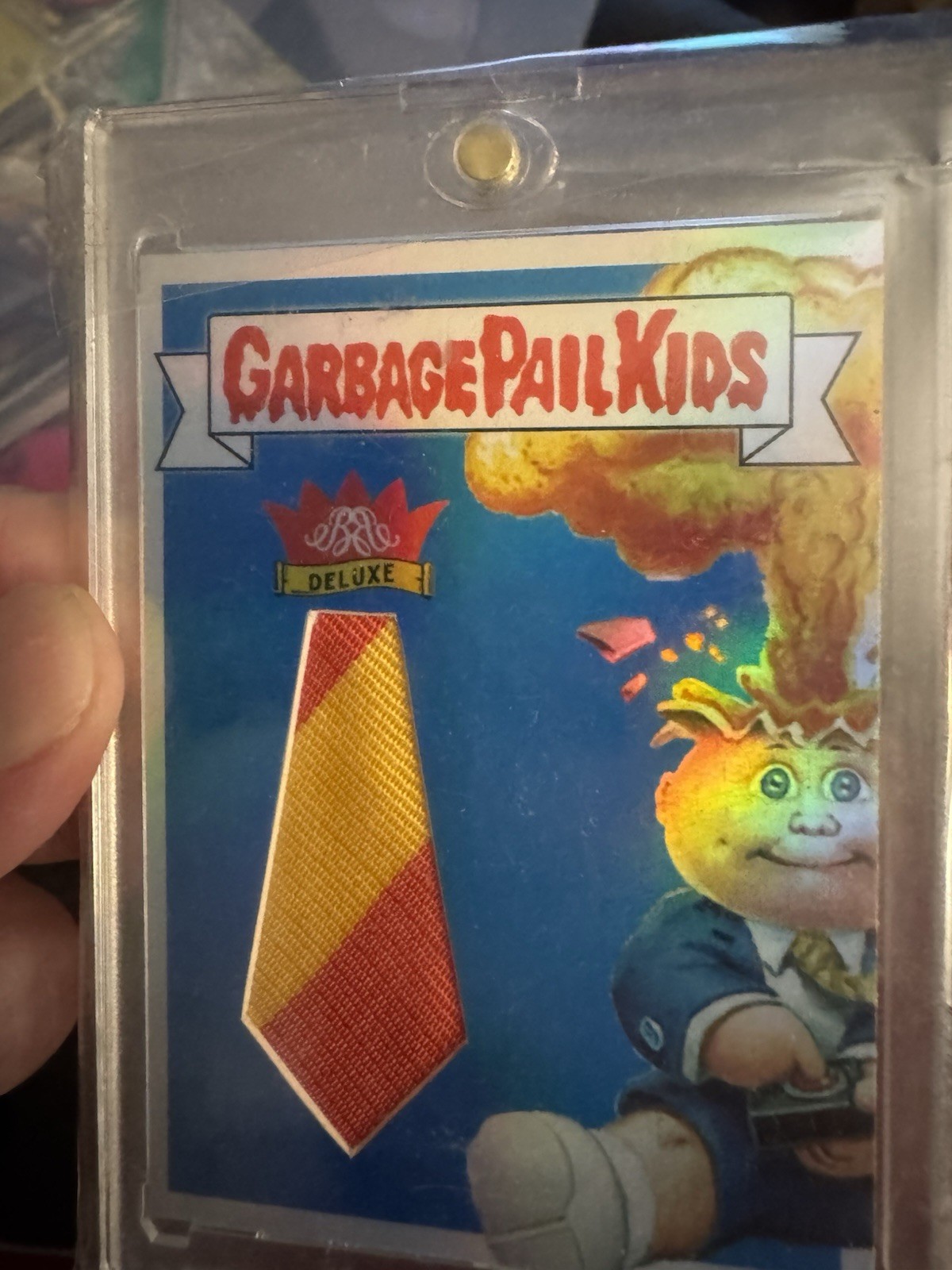 GPK Billy Bootleg Garbage Pail Kids Adam Bomb Fabric Tie Refractor Custom Relic