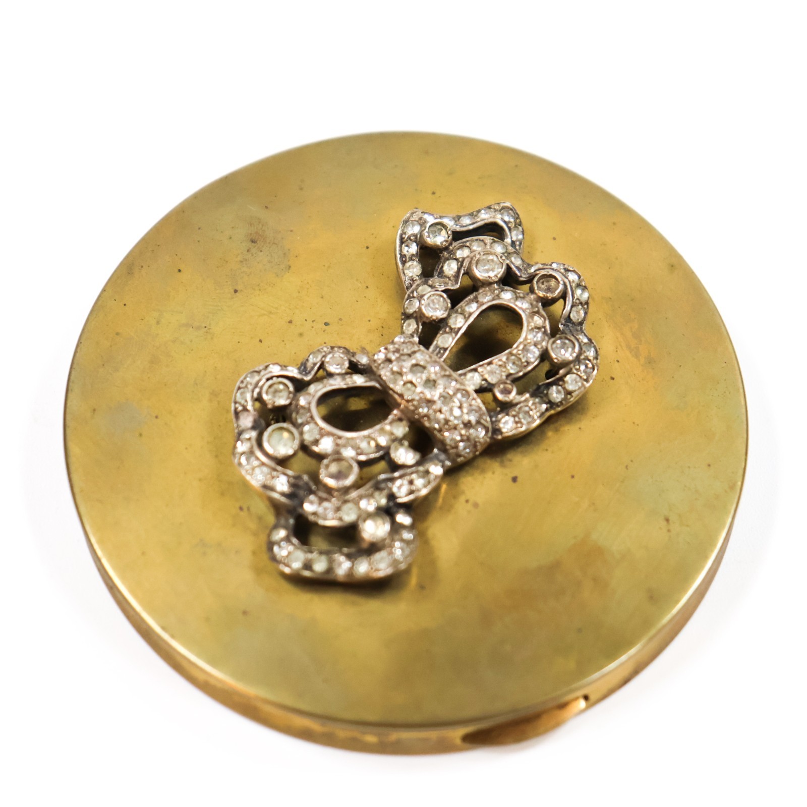 Vintage ORNATE Eisenberg ANTIQUE Rhinestone ENCRUSTED POWDER COMPACT Mirror