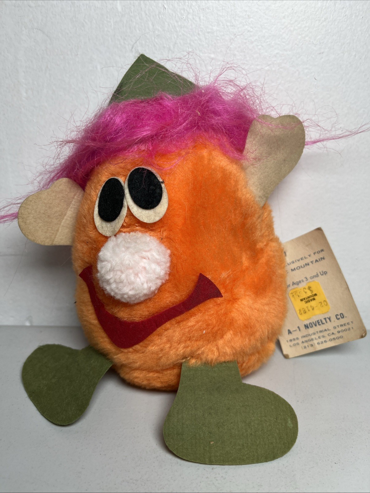 Vintage 1970s Six Flags Magic Mountain Bloop Troll Mascot WITH TAG