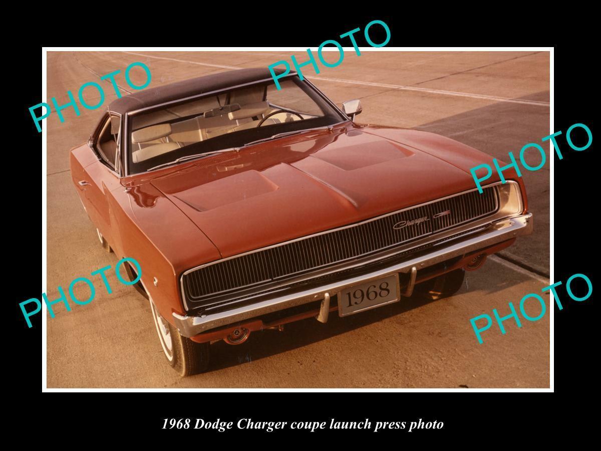 OLD 8x6 HISTORIC PHOTO OF 1968 DODGE CHARGER COUPE LAUNCH PRESS PHOTO 2