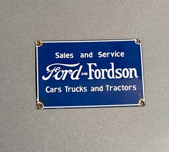 VINTAGE 12” FORD FORDSON DEALERSHIP PORCELAIN SIGN CAR GAS OIL TRUCK MOTORCYCLE