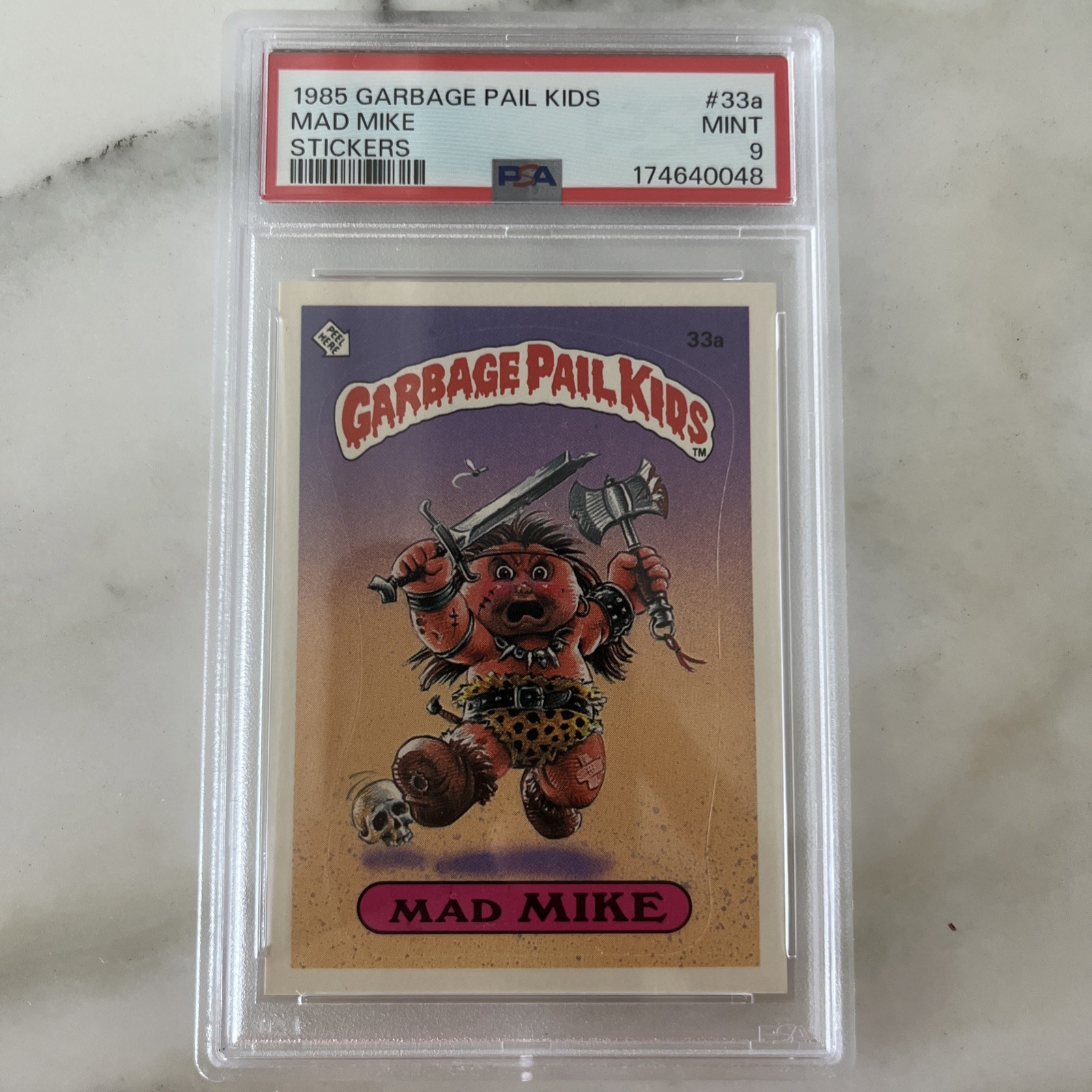 1985 Topps Garbage Pail Kids Mad Mike #33a PSA 9 MINT OS1 GPK matte 1 series 1st 1985 Topps Garbage Pail Kids Mad Mike #33a PSA 9 MINT OS1 GPK matte 1 series 1st