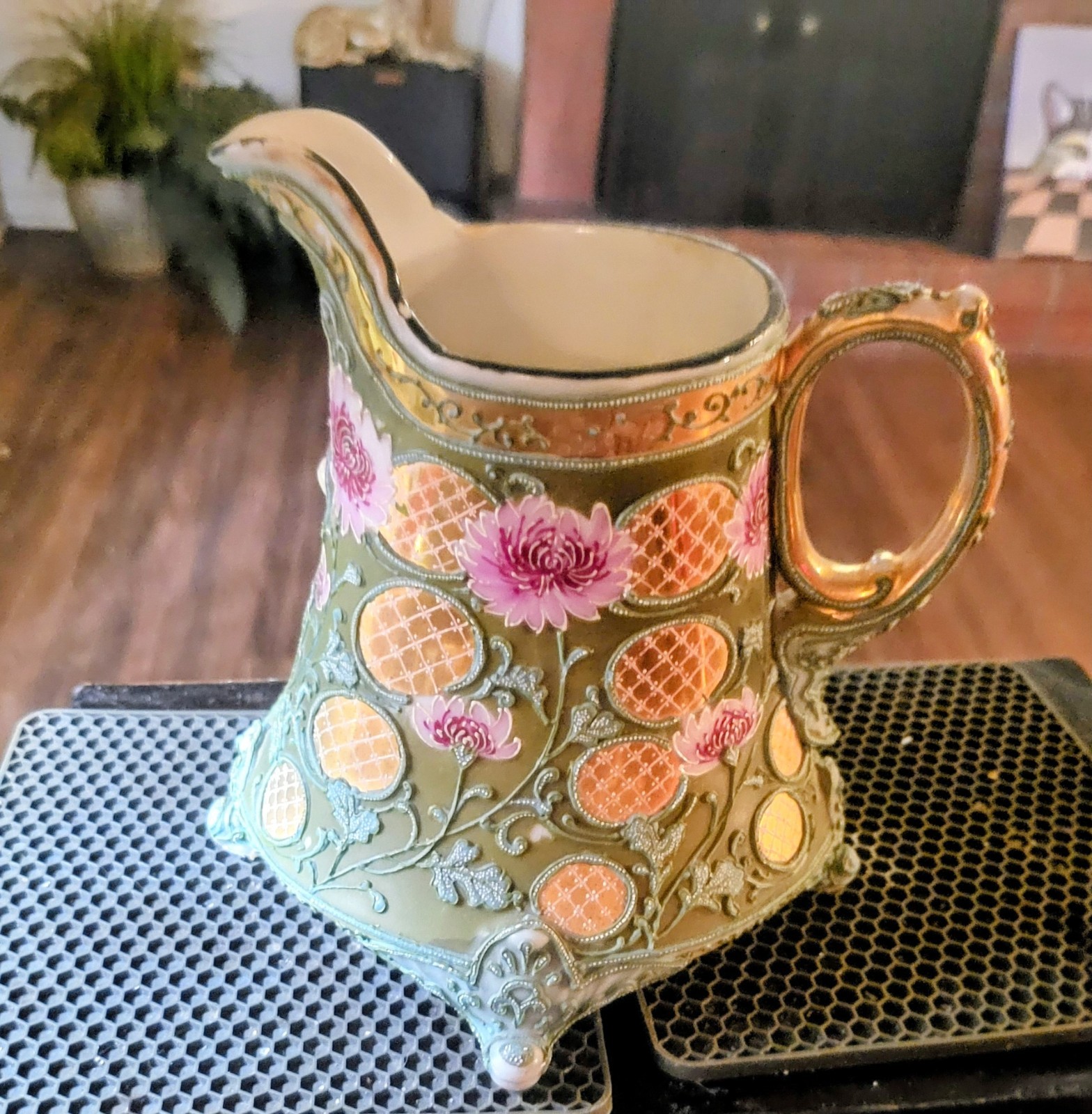 Gorgeous Victorian Antique Hand Painted Collectible Pitcher 14