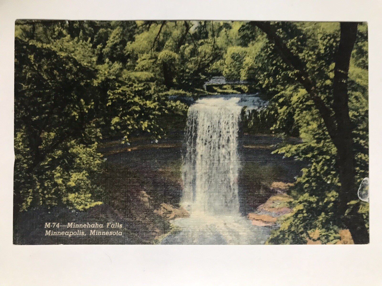 1940 Minnehaha Falls Minneapolis Minnesota Postcard