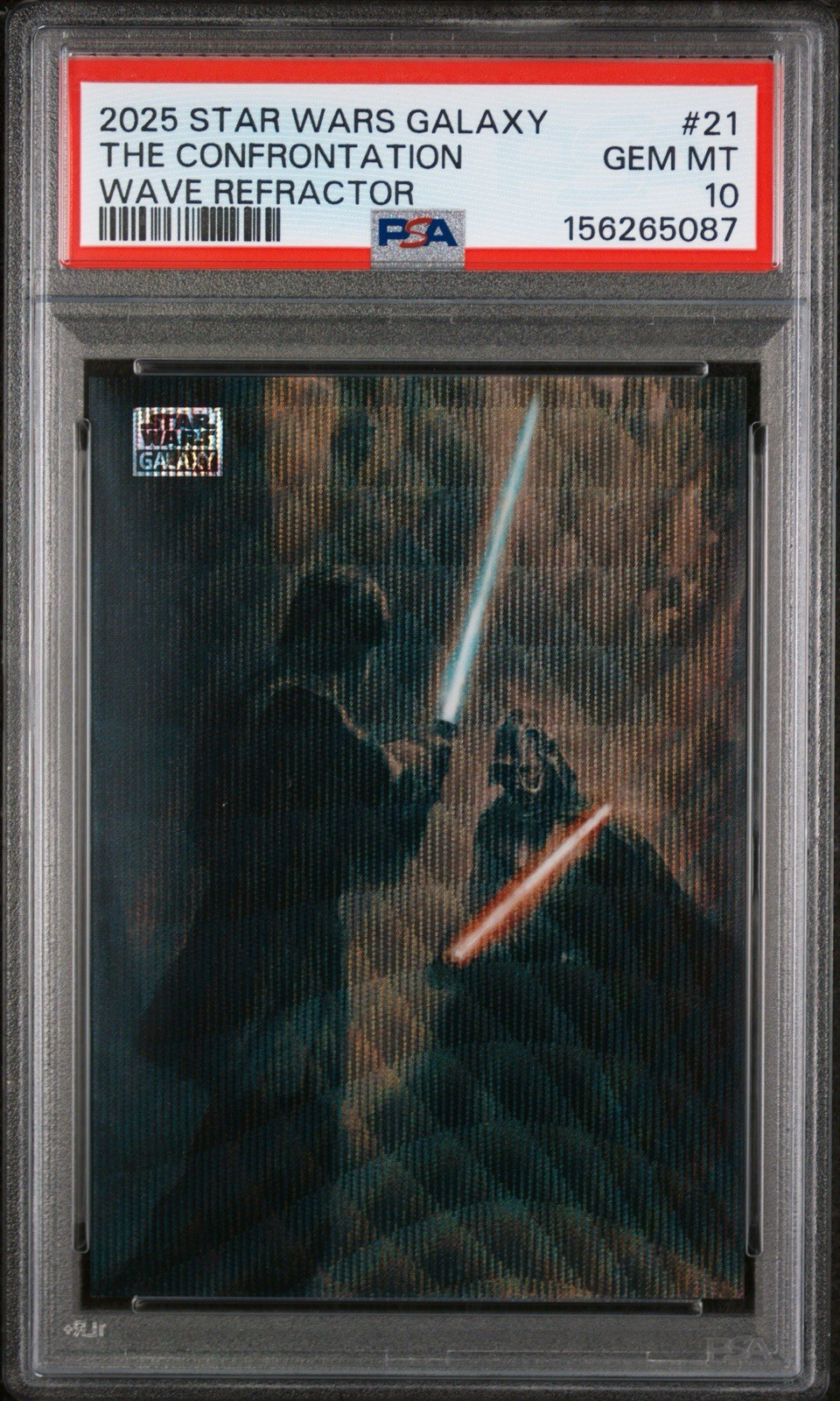 2025 TOPPS STAR WARS GALAXY THE CONFRONTATION WAVE REFRACTOR /99 PSA 10 POP 1