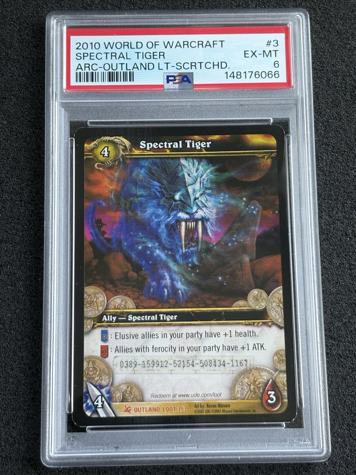 SPECTRAL TIGER PSA 6 2007 WORLD OF WARCRAFT FIRES OF OUTLAND SCRATCHED LOOT #3