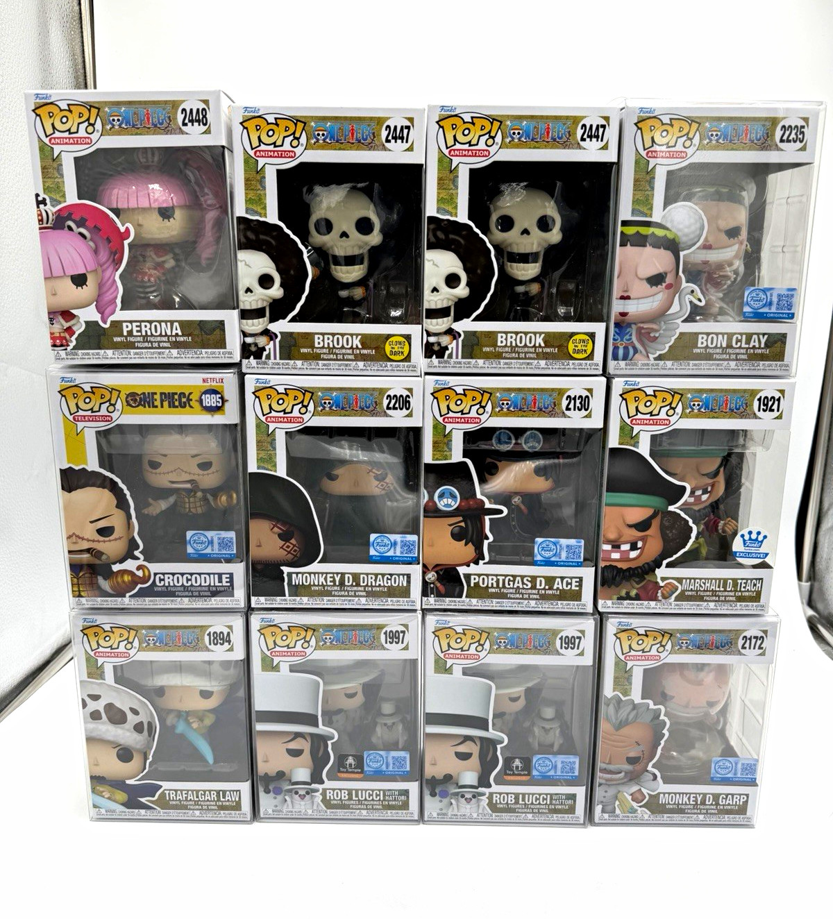 One Piece Funko Pop Lot of 12 Perona Brook Ace Law Crocodile Bon Clay Garp