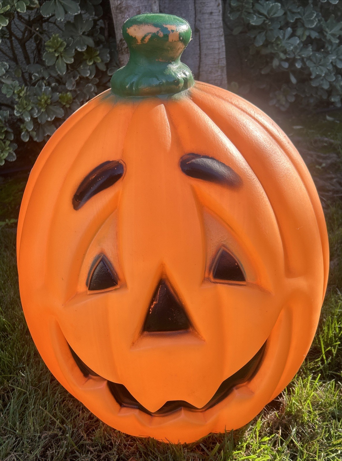 Vintage Large Blow Mold Light Up Pumpkin Jack-o-lantern Halloween 25” Works