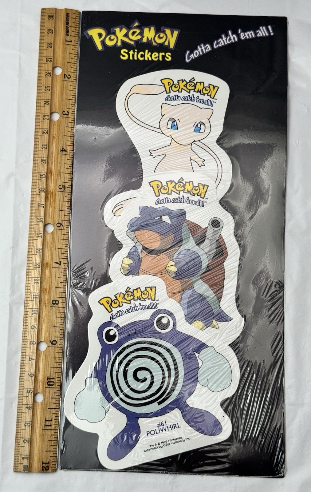 Vintage 1999 Pokemon Sticker Sheet Pack Sealed DesignWare Mew Blastoise NOS