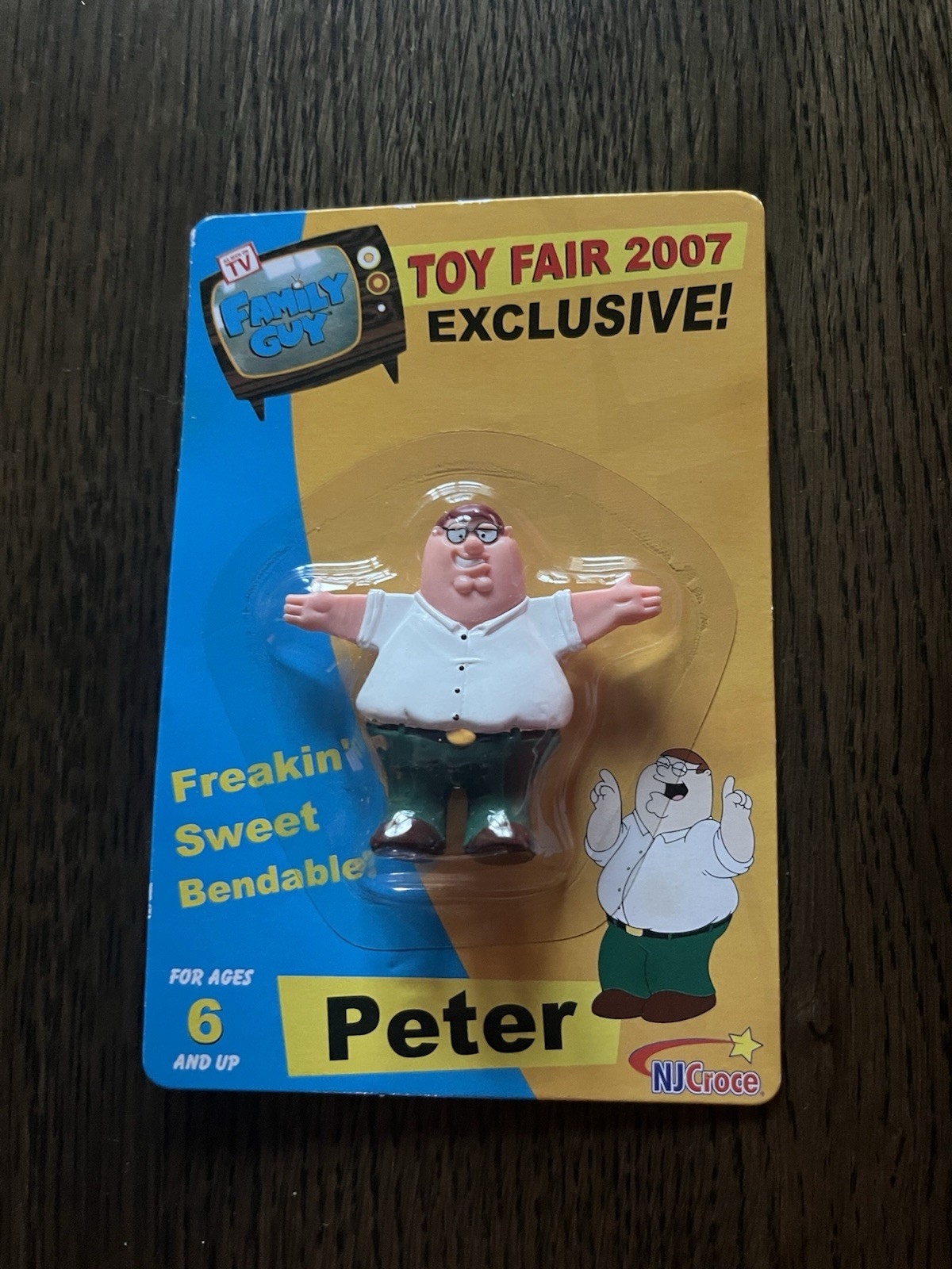 Family Guy NJ Croce Freakin' Sweet Bendable Peter Toy Fair 1,676/2,007 Sealed