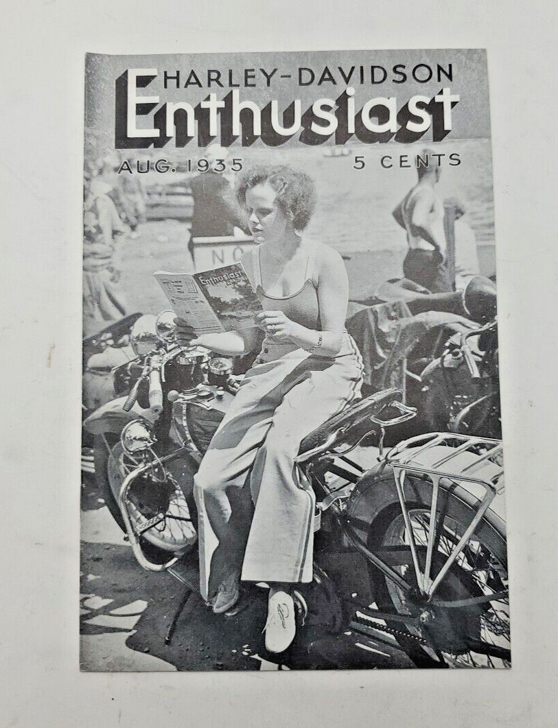 Harley-Davidson Enthusiast A Magazine For Motorcyclists Aug. 1935 Vintage
