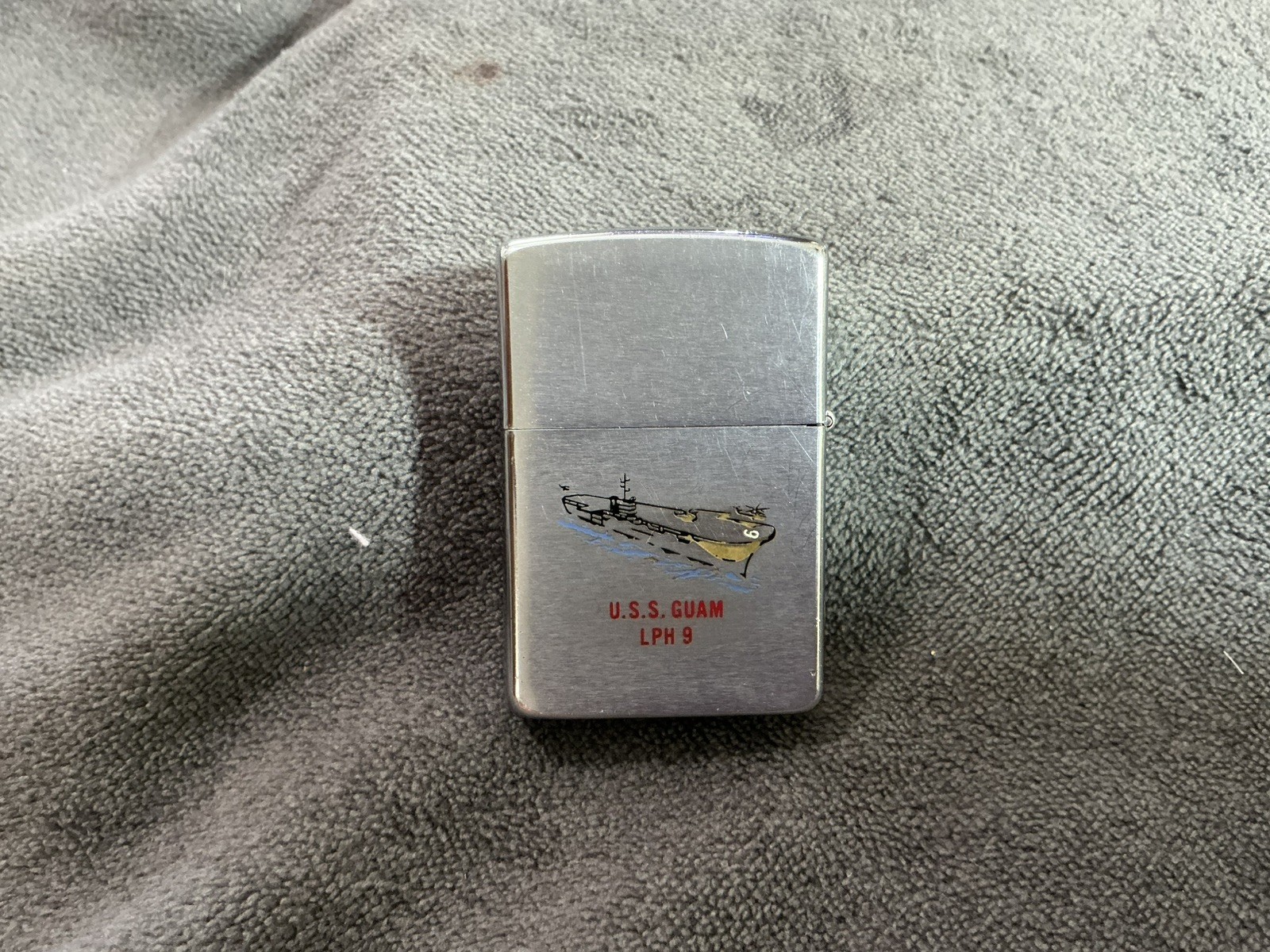 Vintage 1987 Zippo Lighter U.S.S GUAM - LPH-8