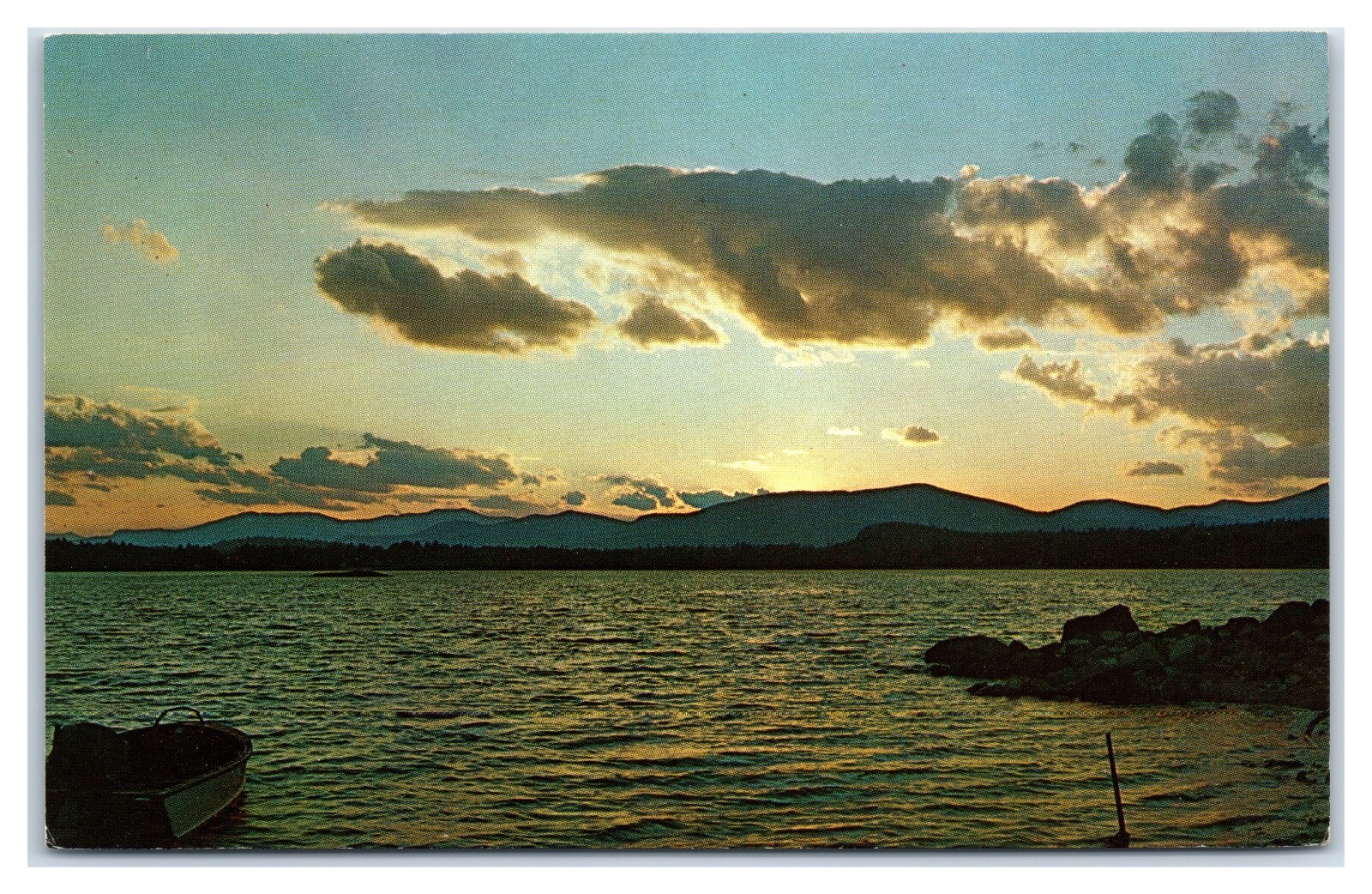 Golden Afterglow at Lovewell Lake in Fryeburg Maine Postcard