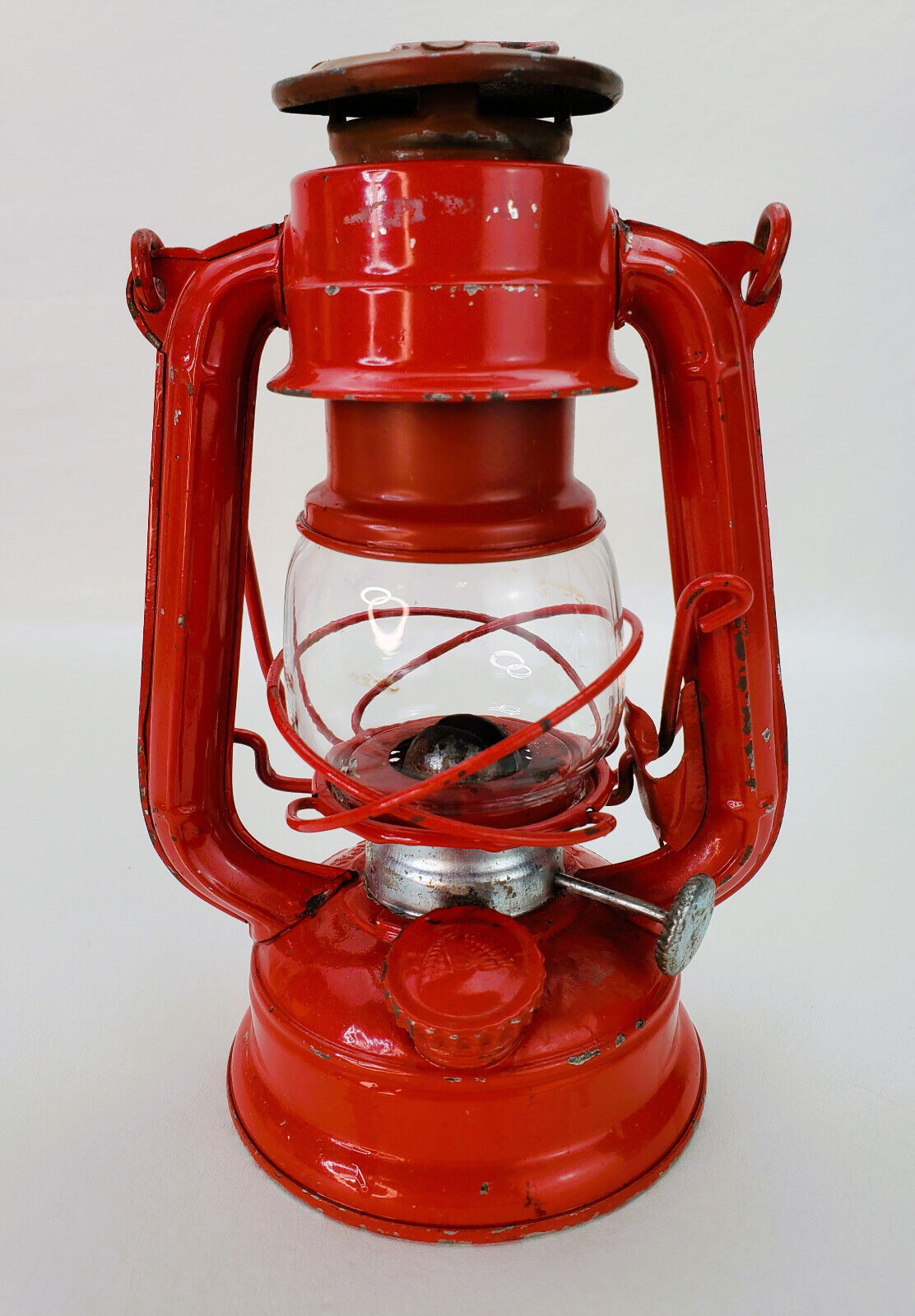 Vintage Winged Wheel No. 350 Red Kerosene Railroad Lantern Made in Japan