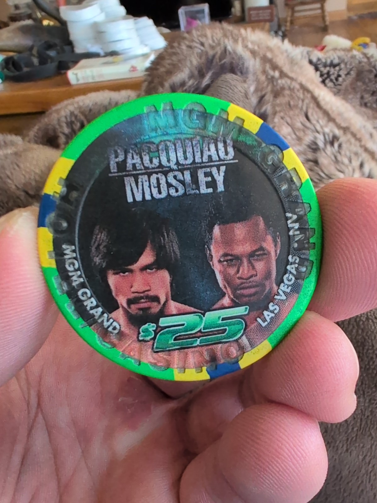MGM Grande $25 Green Commemorative Chip Manny Pacquiao Vs Mosley 2011