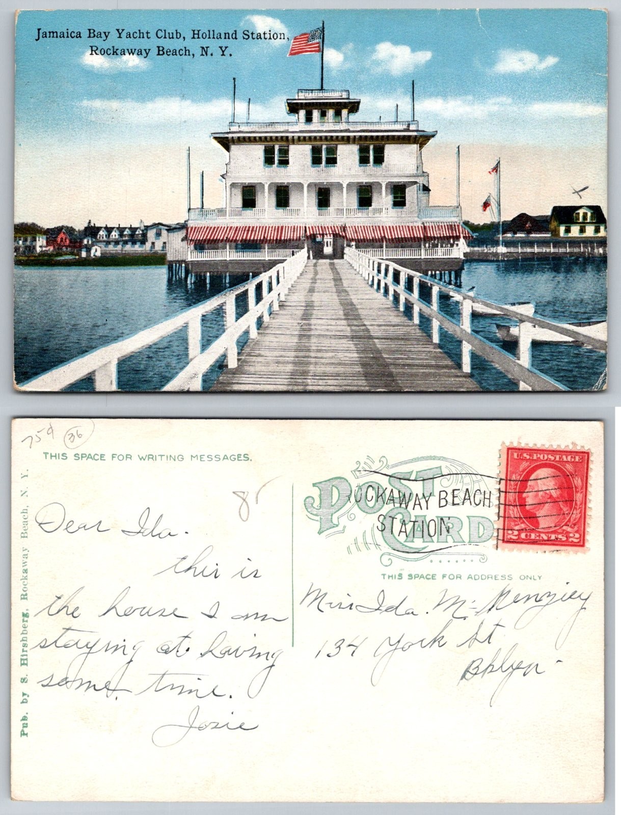 Standard Jamaica Bay Yacht Club Holland Station Rockaway Beach New York Postcard