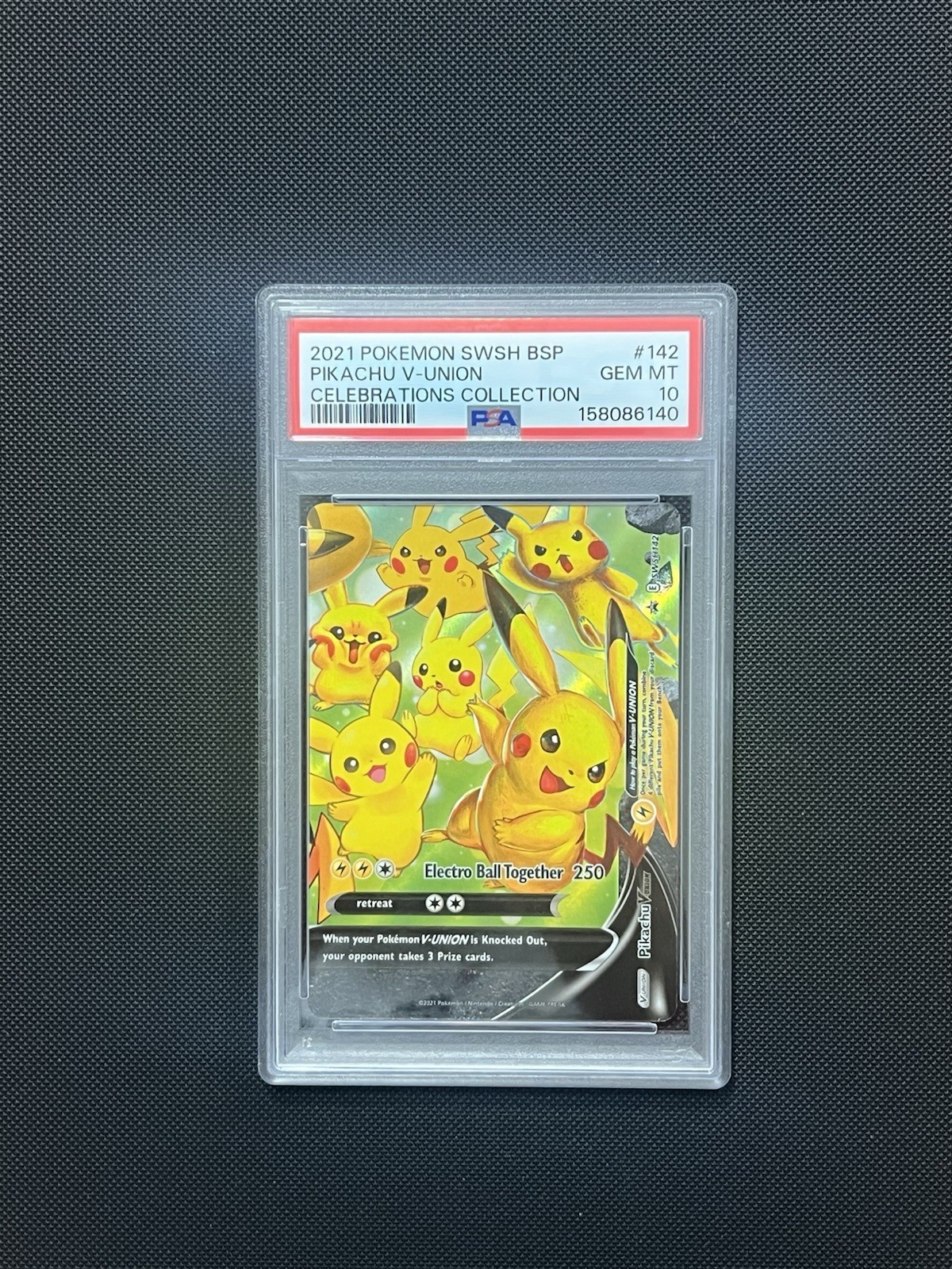 Pokemon 2021 Pikachu V-UNION Promo #142 Celebrations Collection PSA 10