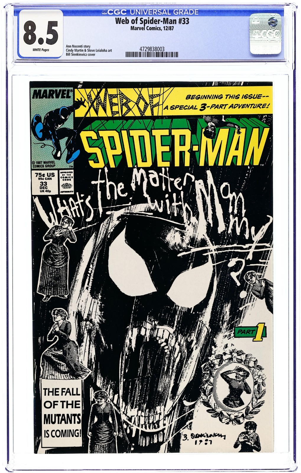Web of Spider-Man #33 - 1987 - CGC 8.5 - Bill Sienkiewicz