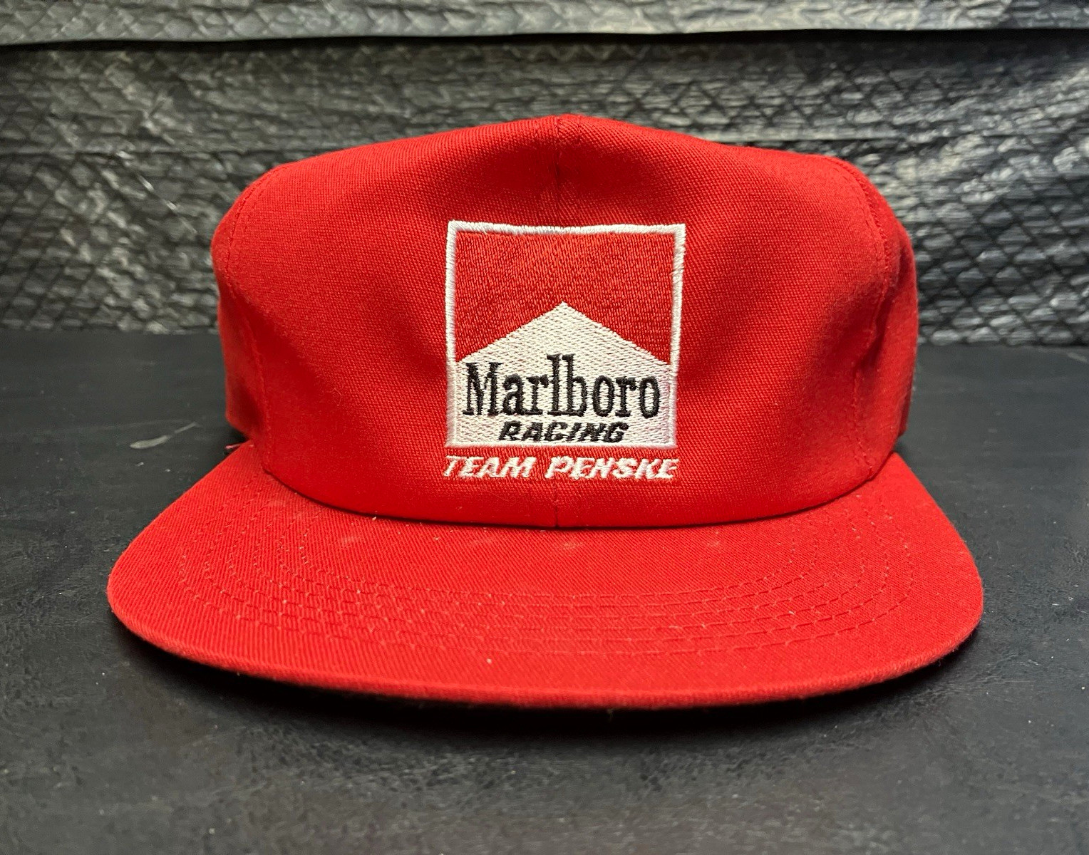 Vintage Deadstock Marlboro Racing Team Penske Red Snapback Hat Cap Made in USA 